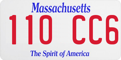 MA license plate 110CC6