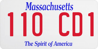 MA license plate 110CD1