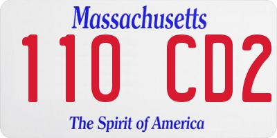 MA license plate 110CD2