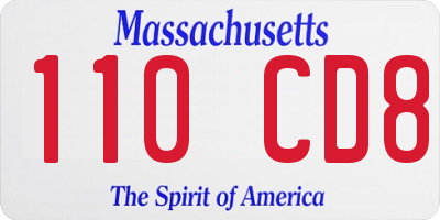 MA license plate 110CD8