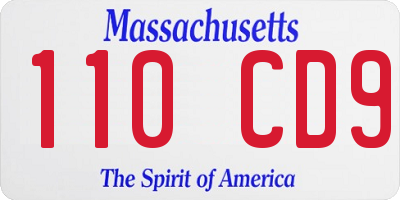 MA license plate 110CD9