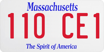 MA license plate 110CE1