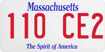 MA license plate 110CE2