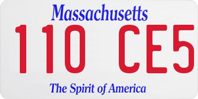 MA license plate 110CE5