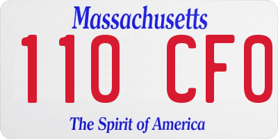 MA license plate 110CF0