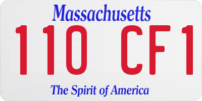 MA license plate 110CF1