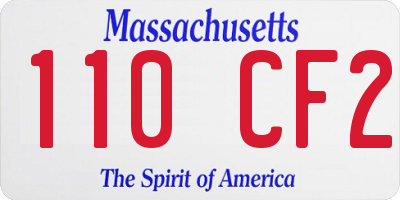 MA license plate 110CF2