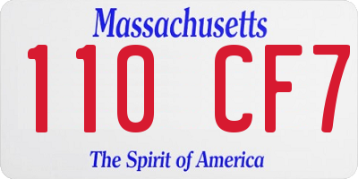 MA license plate 110CF7