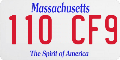 MA license plate 110CF9