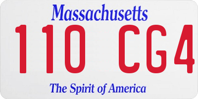 MA license plate 110CG4