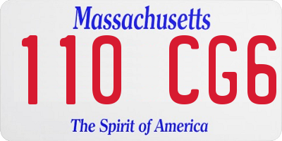 MA license plate 110CG6