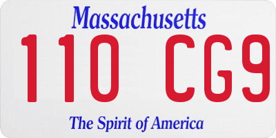 MA license plate 110CG9
