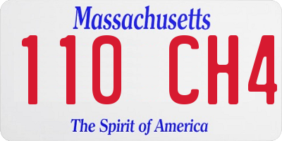 MA license plate 110CH4