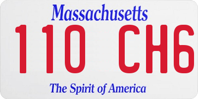 MA license plate 110CH6