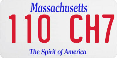 MA license plate 110CH7