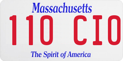 MA license plate 110CI0