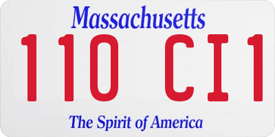 MA license plate 110CI1