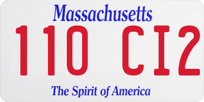 MA license plate 110CI2