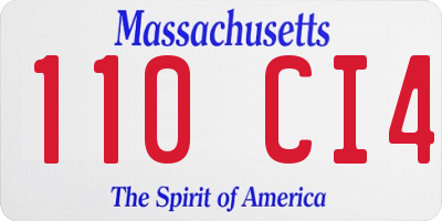 MA license plate 110CI4