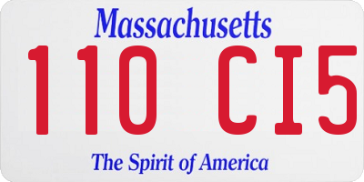 MA license plate 110CI5