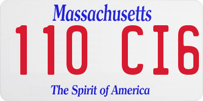 MA license plate 110CI6