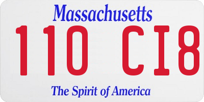 MA license plate 110CI8