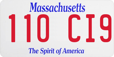 MA license plate 110CI9