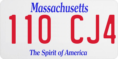 MA license plate 110CJ4