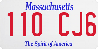 MA license plate 110CJ6