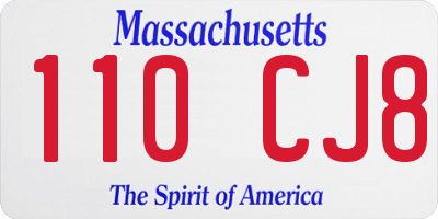 MA license plate 110CJ8