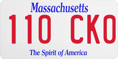 MA license plate 110CK0