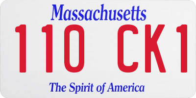 MA license plate 110CK1
