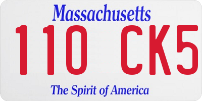 MA license plate 110CK5
