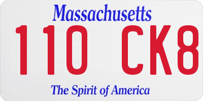 MA license plate 110CK8