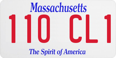 MA license plate 110CL1