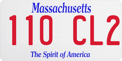 MA license plate 110CL2