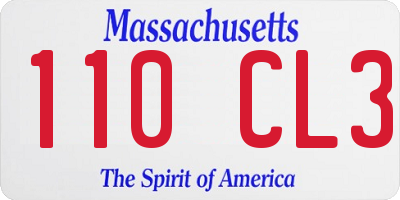 MA license plate 110CL3