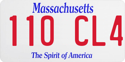 MA license plate 110CL4