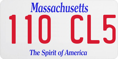 MA license plate 110CL5
