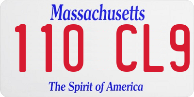MA license plate 110CL9