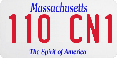 MA license plate 110CN1