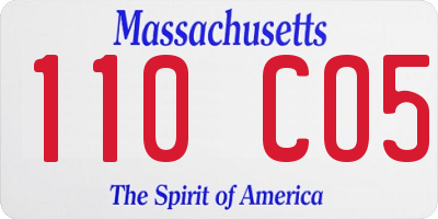 MA license plate 110CO5