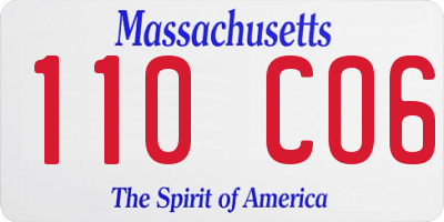 MA license plate 110CO6
