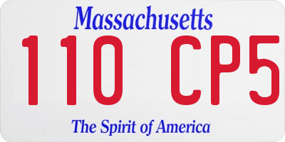 MA license plate 110CP5