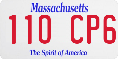MA license plate 110CP6