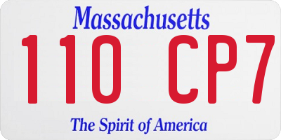 MA license plate 110CP7