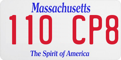 MA license plate 110CP8
