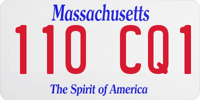 MA license plate 110CQ1