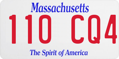 MA license plate 110CQ4