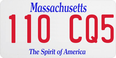 MA license plate 110CQ5
